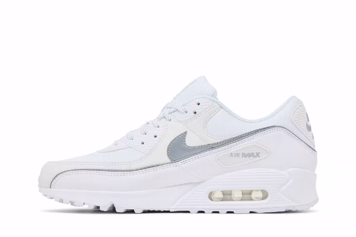 Nike Air Max 90 White Metallic Reflective, view 4