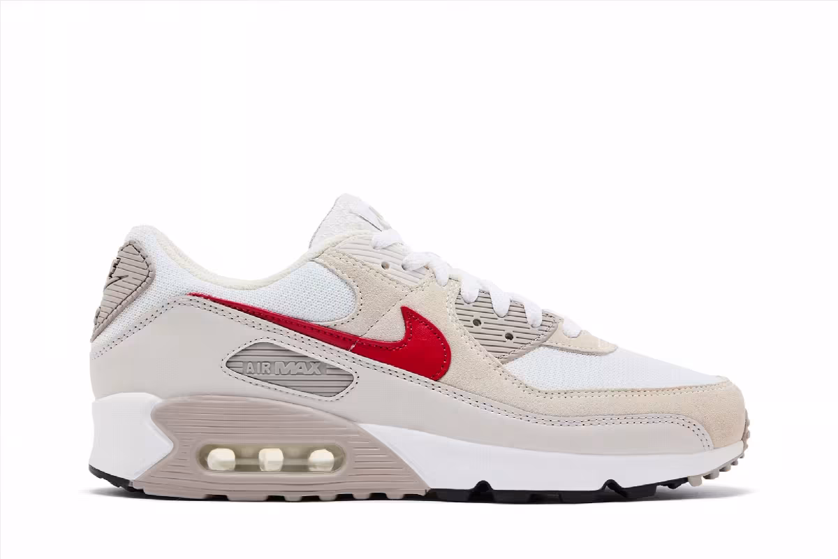 Nike Air Max 90 Summit White University Red, view 2