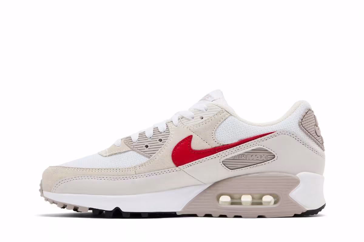 Nike Air Max 90 Summit White University Red, view 4