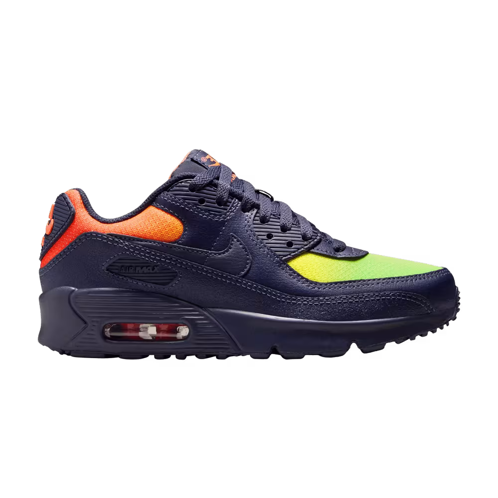 Nike Air Max 90 Leather GS Blackened Blue Lemon Venom