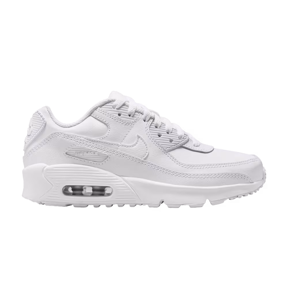 Nike Air Max 90 Leather GS White Metallic Silver
