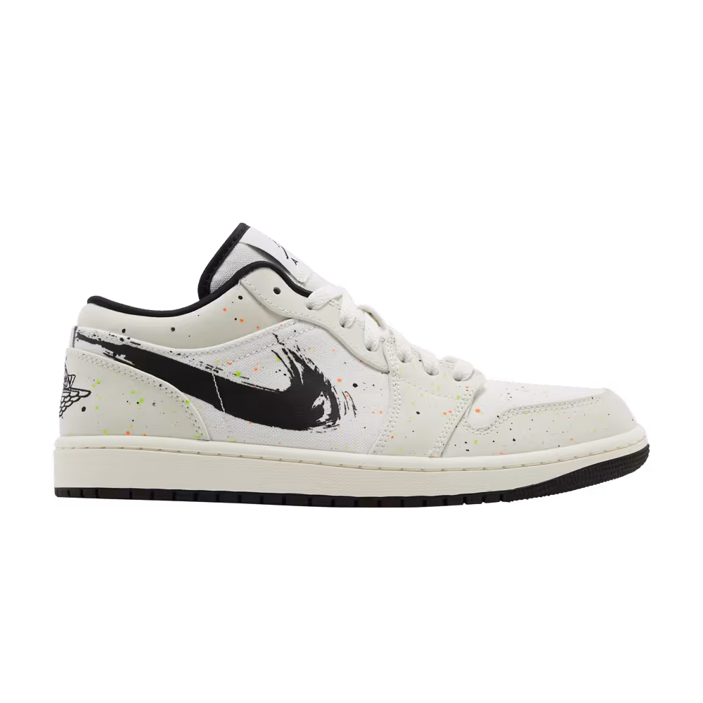 Air Jordan 1 Low Brushstroke Swoosh - Paint Splatter