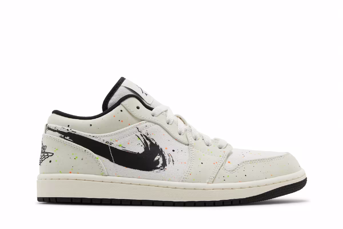 Air Jordan 1 Low Brushstroke Swoosh - Paint Splatter, view 2