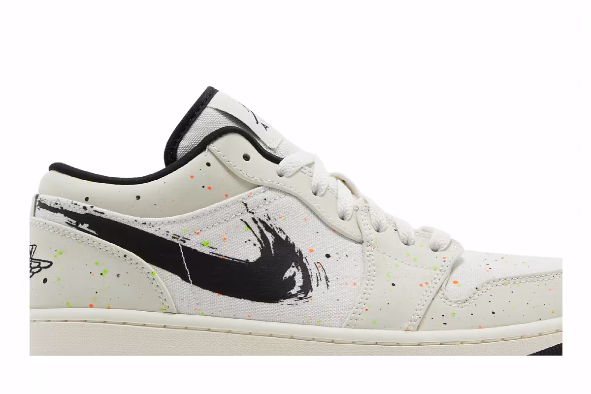 Air Jordan 1 Low Brushstroke Swoosh - Paint Splatter, view 3