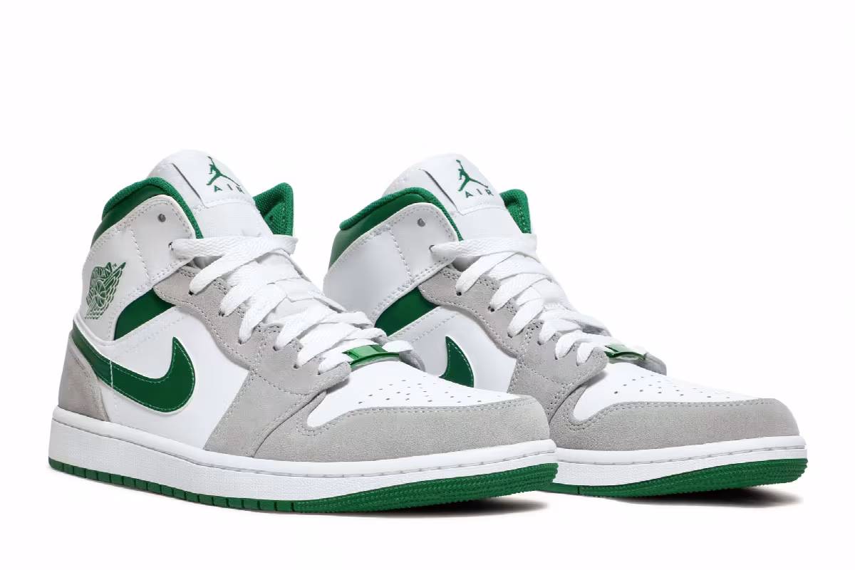 Air Jordan 1 Mid SE Grey Pine Green, view 9
