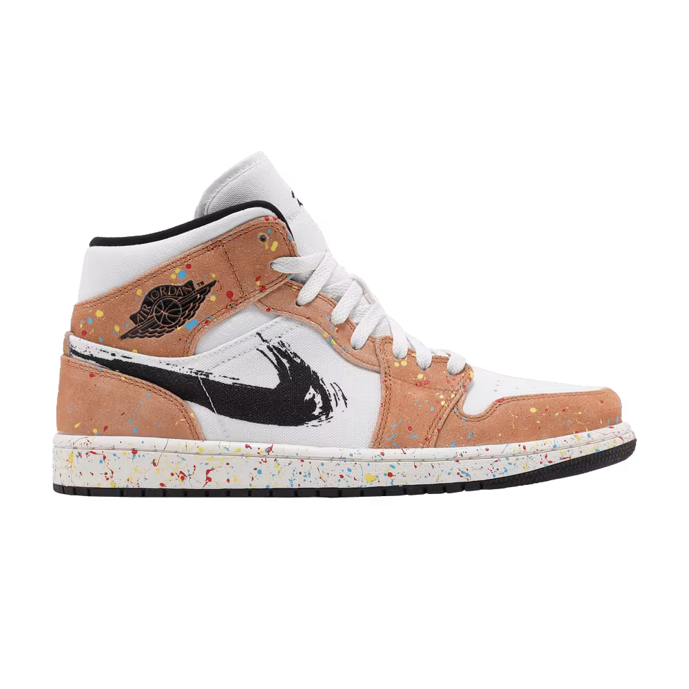 Air Jordan 1 Mid SE Brushstroke Paint Splatter