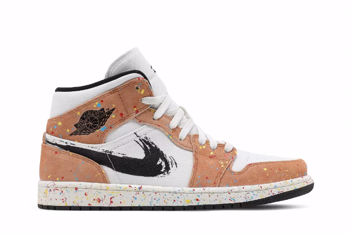 Air Jordan 1 Mid SE Brushstroke Paint Splatter, view 2