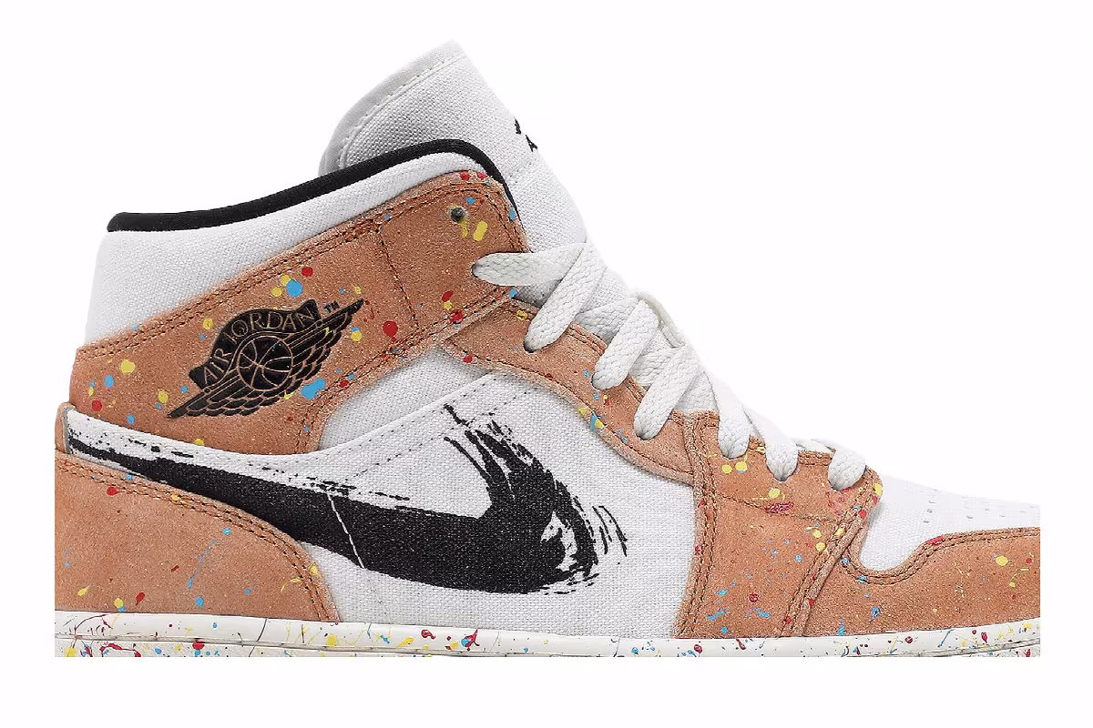 Air Jordan 1 Mid SE Brushstroke Paint Splatter, view 3