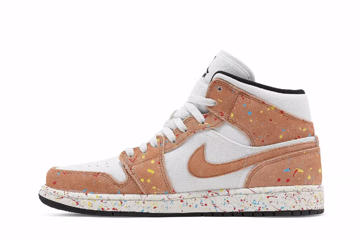 Air Jordan 1 Mid SE Brushstroke Paint Splatter, view 4
