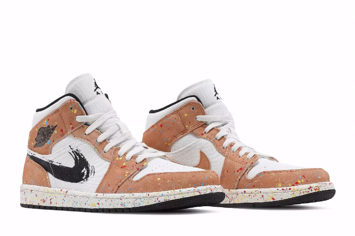 Air Jordan 1 Mid SE Brushstroke Paint Splatter, view 9
