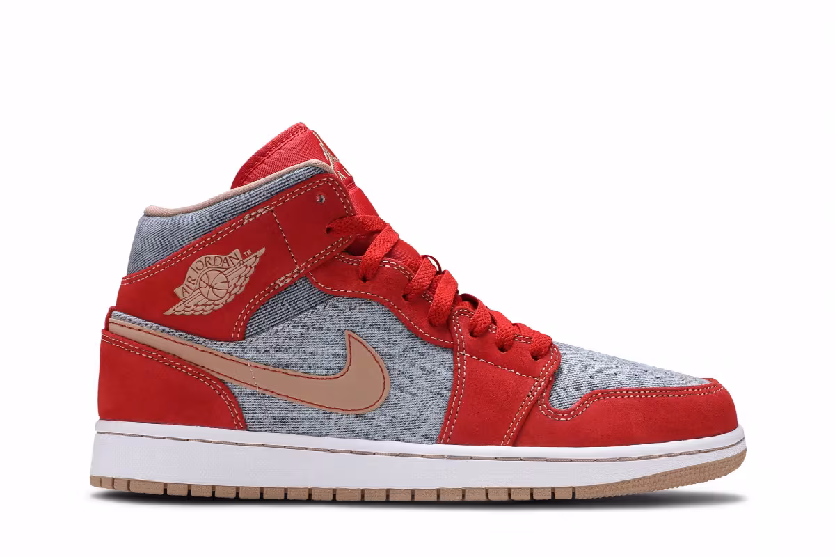 Air Jordan 1 Mid Denim Red, view 2
