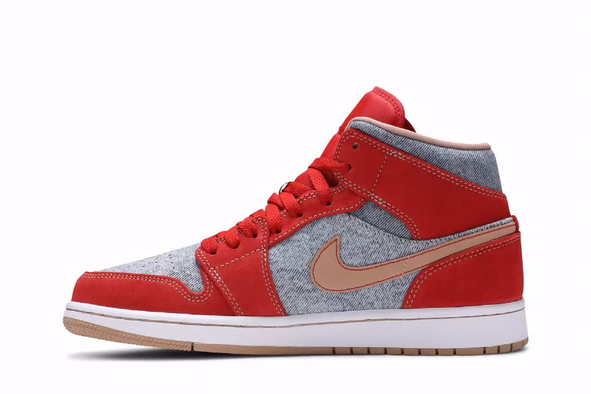 Air Jordan 1 Mid Denim Red, view 4