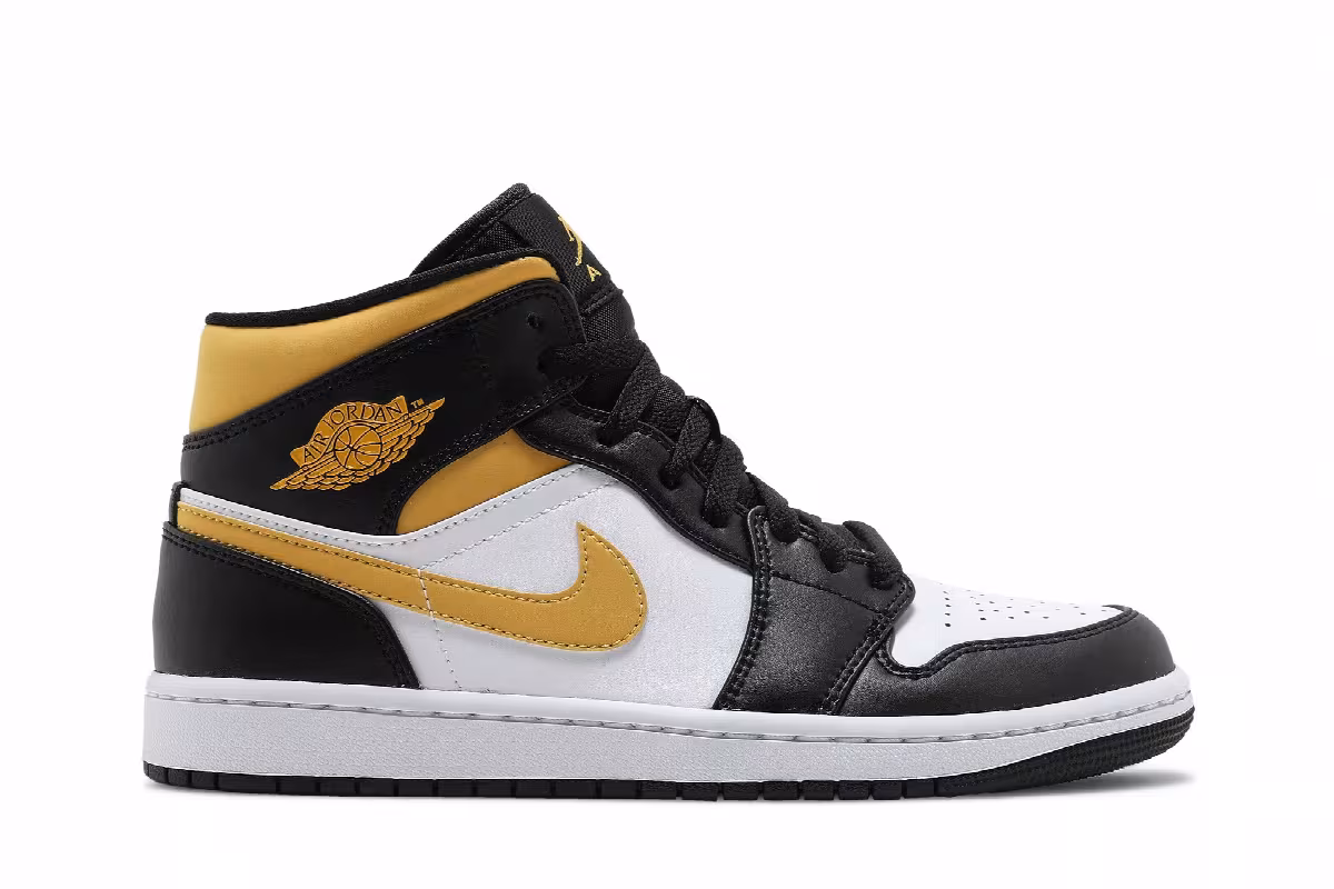 Air Jordan 1 Mid Black University Gold, view 2