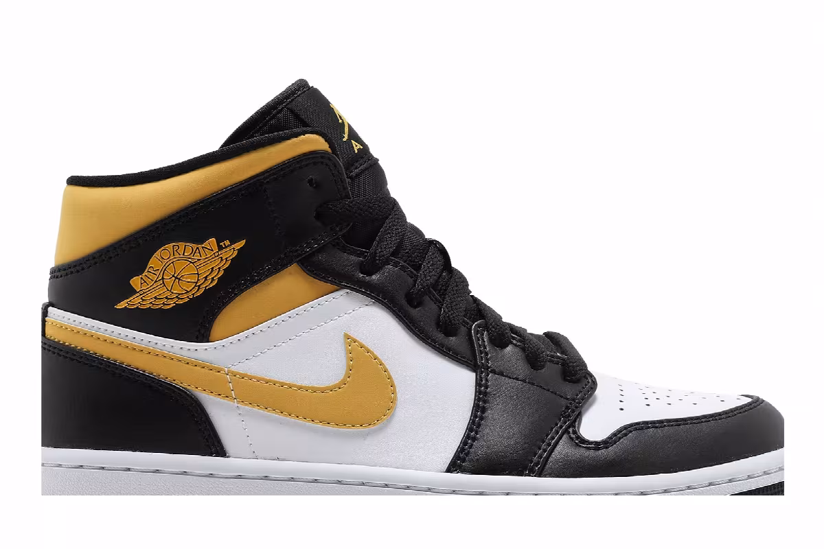 Air Jordan 1 Mid Black University Gold, view 3
