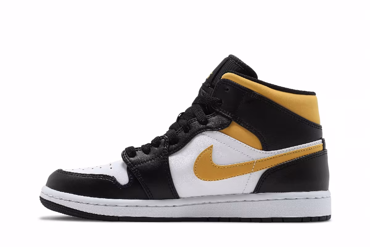 Air Jordan 1 Mid Black University Gold, view 4