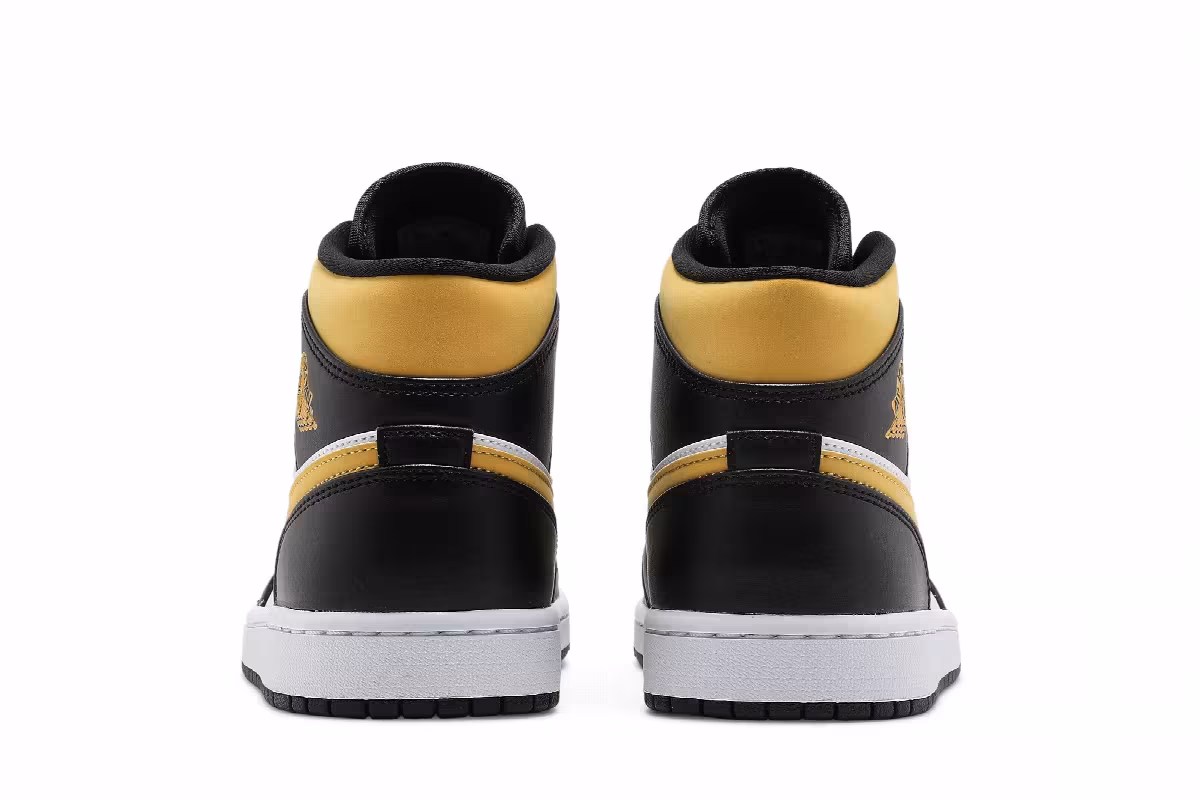 Air Jordan 1 Mid Black University Gold, view 7