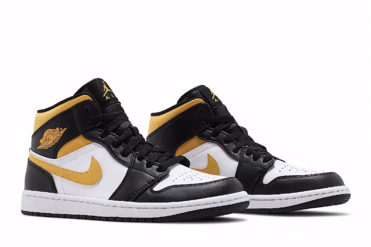 Air Jordan 1 Mid Black University Gold, view 9