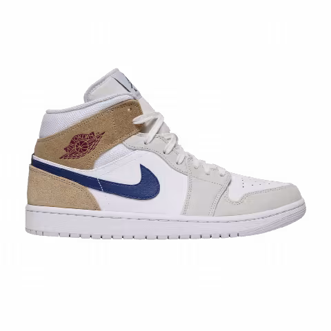 Air Jordan 1 Mid 'White Khaki Blue Void'