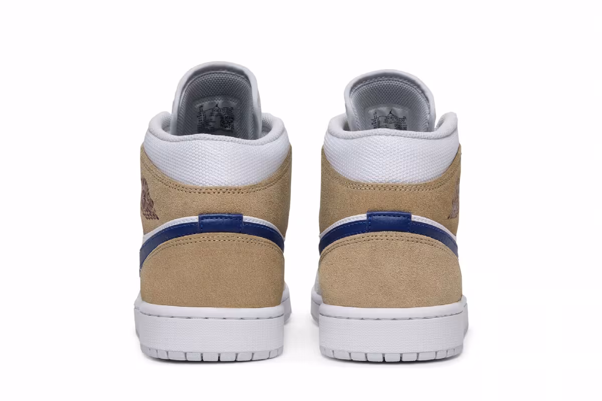 Air Jordan 1 Mid White Khaki Blue Void, view 7