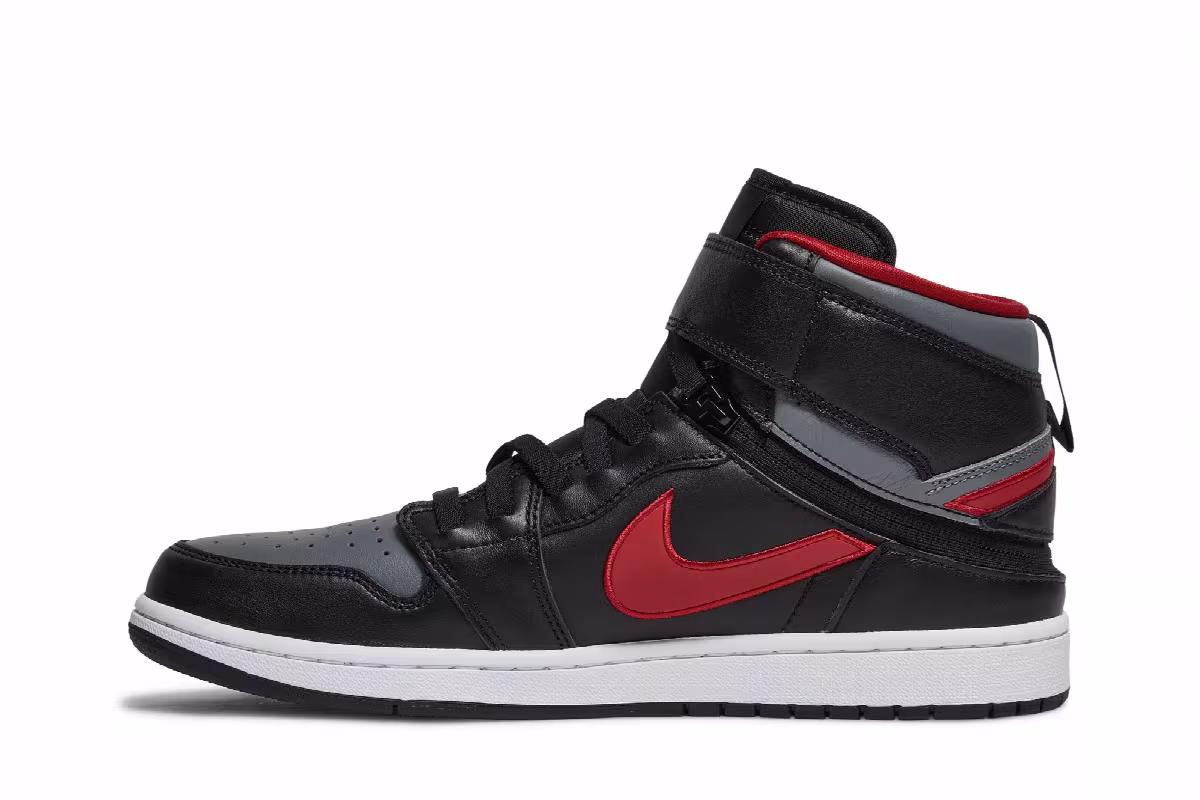 Air Jordan 1 High FlyEase Smoke Grey Gym Red, view 4