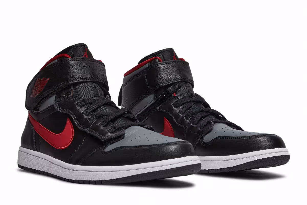 Air Jordan 1 High FlyEase Smoke Grey Gym Red, view 9
