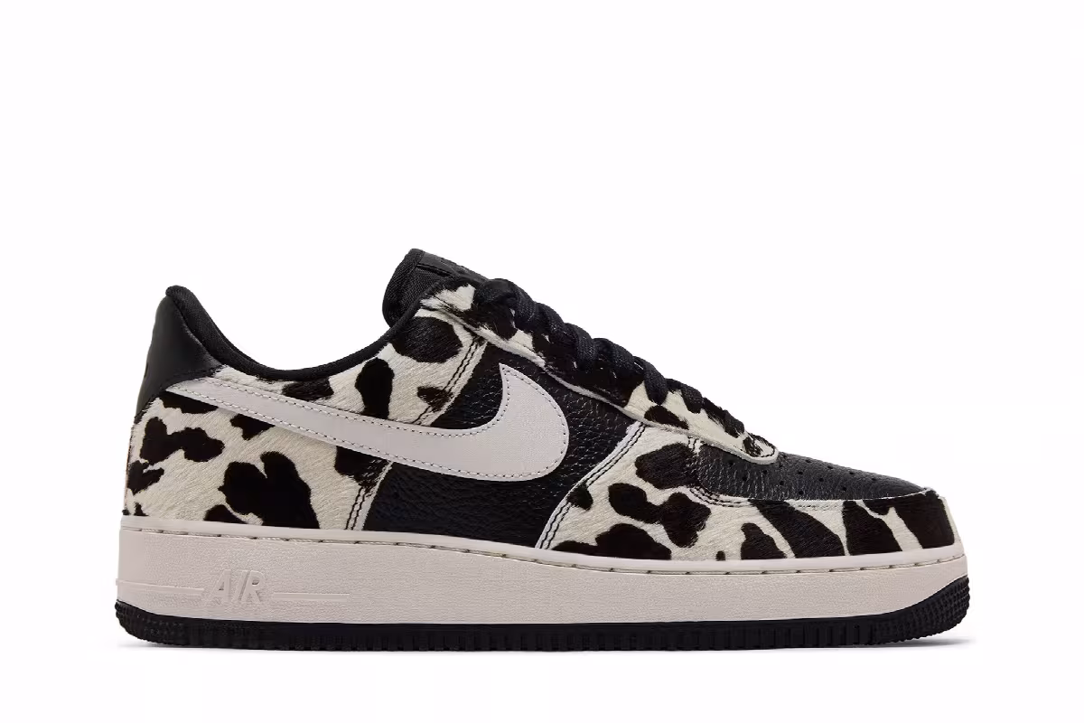 Nike Women's Air Force 1 Low Cow Print Black, view 2
