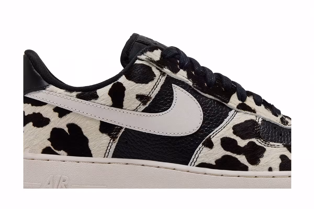 Nike Women's Air Force 1 Low Cow Print Black, view 3