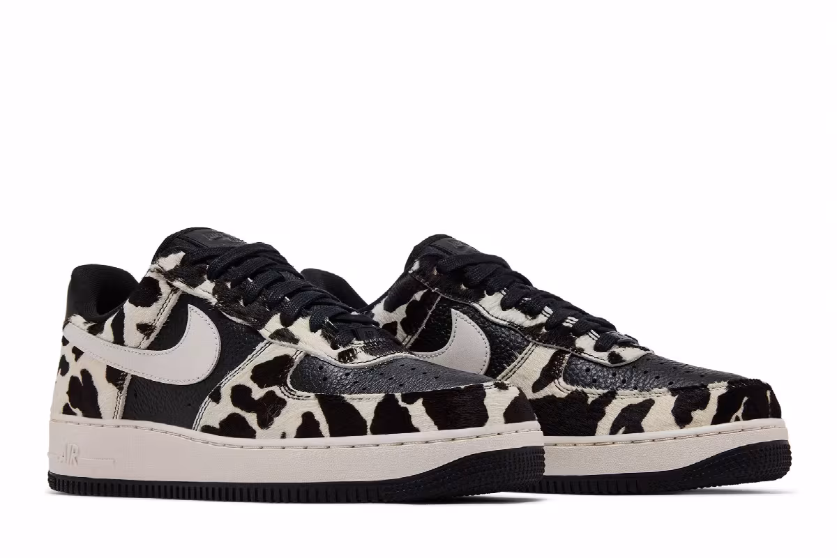 Nike Women's Air Force 1 Low Cow Print Black, view 9