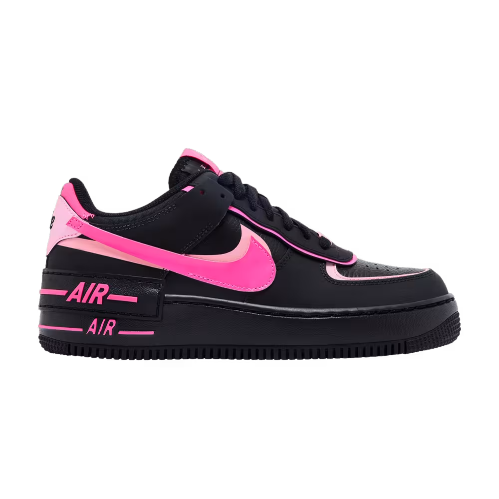 Nike Women's Air Force 1 Shadow Black Pink Spell