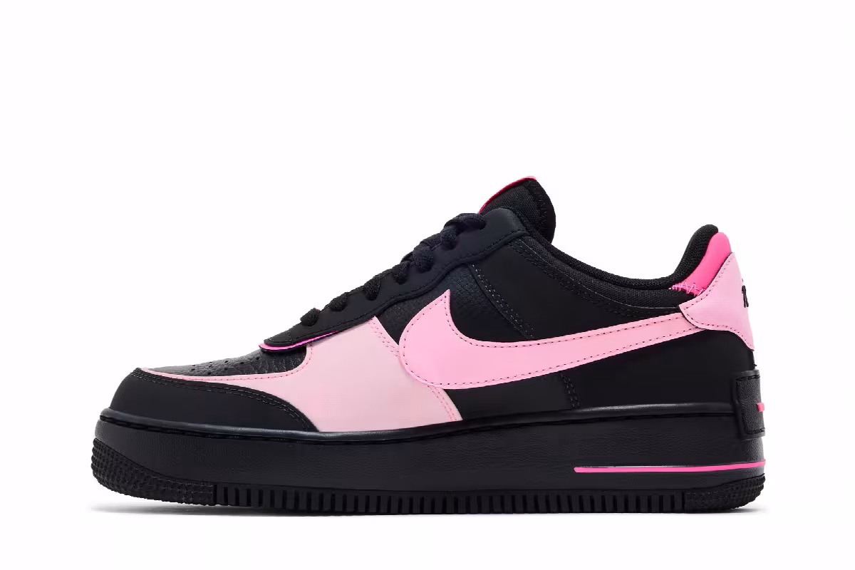 Nike Women's Air Force 1 Shadow Black Pink Spell, view 4