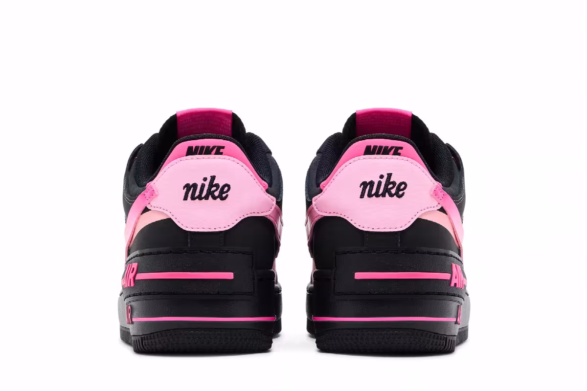 Nike Women's Air Force 1 Shadow Black Pink Spell, view 7