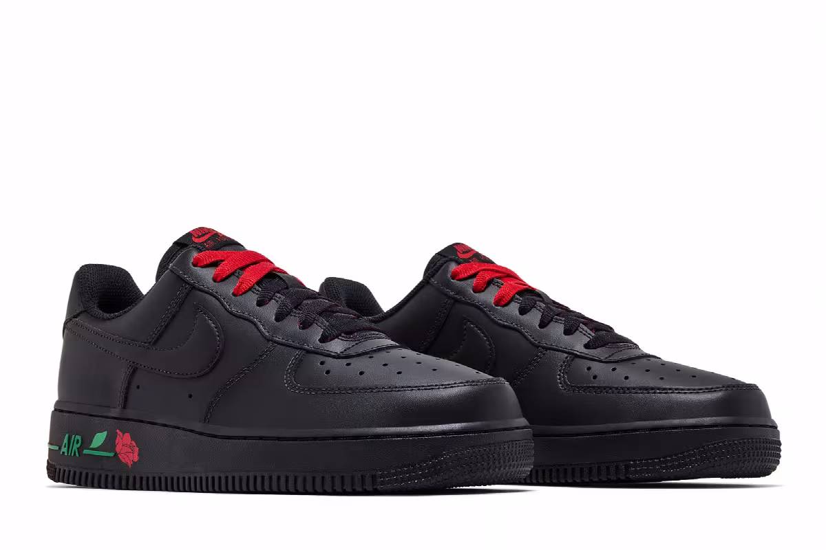 Nike Women's Air Force 1 Low Black Rose, view 9