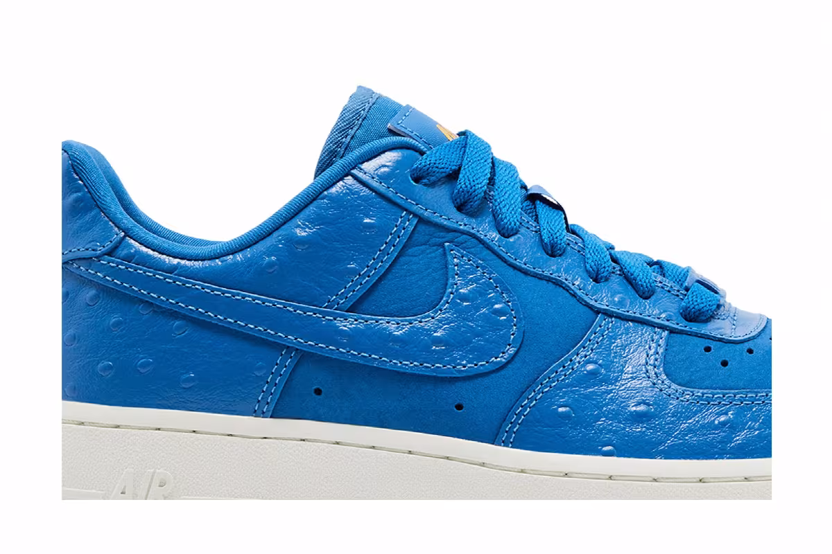 Nike Women's Air Force 1 Blue Ostrich, view 3