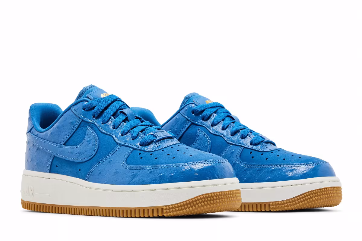 Nike Women's Air Force 1 Blue Ostrich, view 9