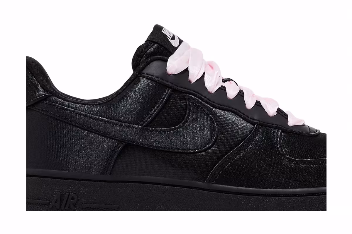 Nike Women's Air Force 1 Low Black Satin, view 3