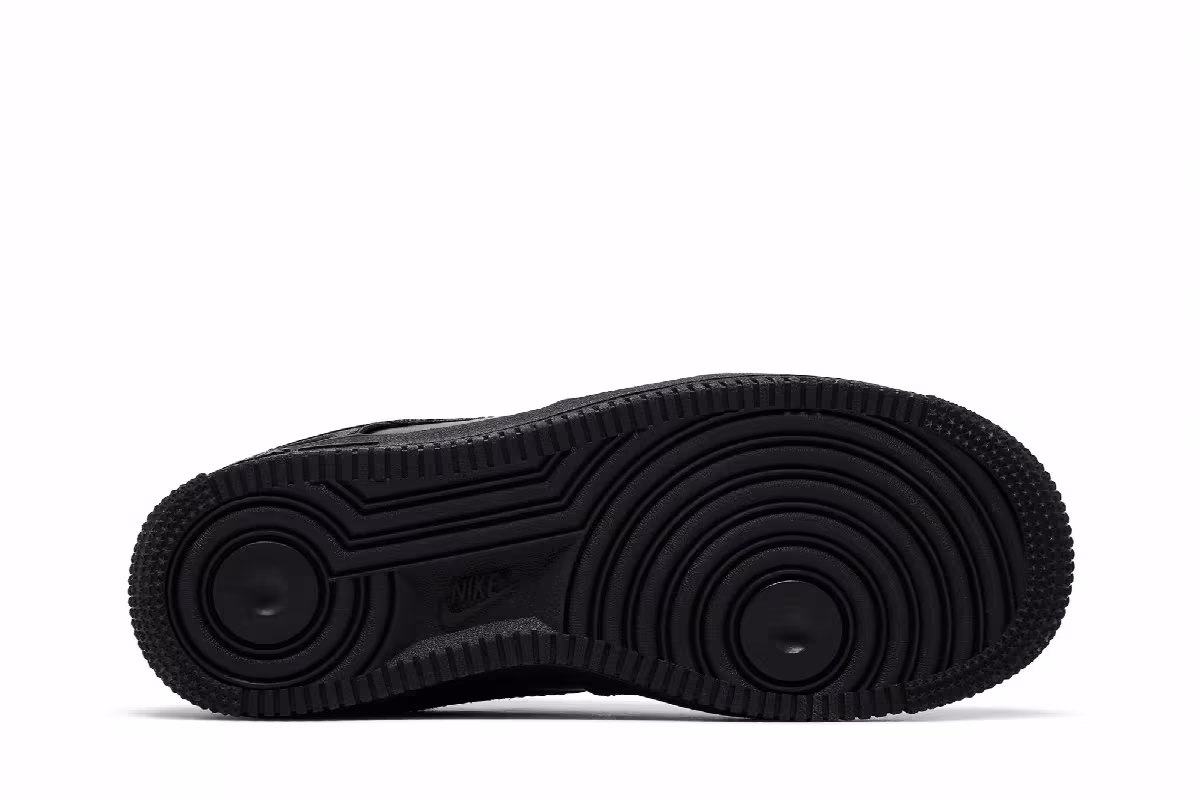 Nike Women's Air Force 1 Low Black Satin, view 5