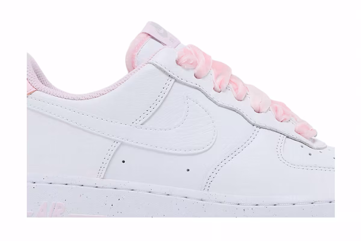 Nike Women's Air Force 1 Low Pink Velvet Laces, view 3