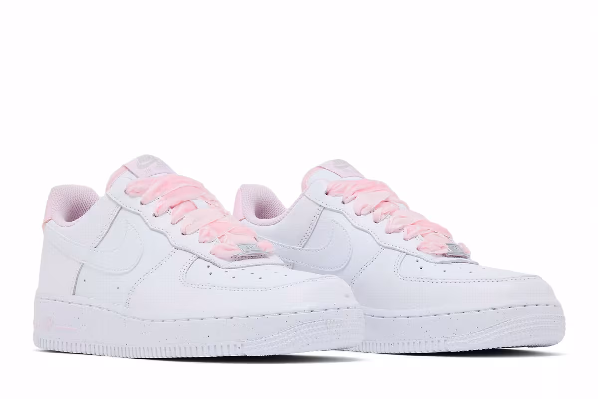Nike Women's Air Force 1 Low Pink Velvet Laces, view 9