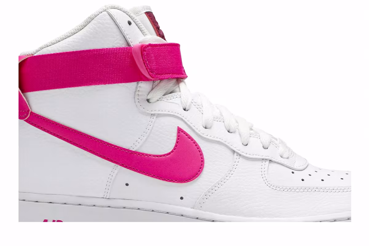 Nike Women's Air Force 1 High White Fuchsia, view 3