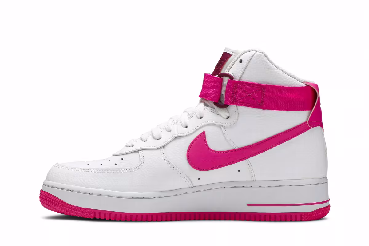 Nike Women's Air Force 1 High White Fuchsia, view 4