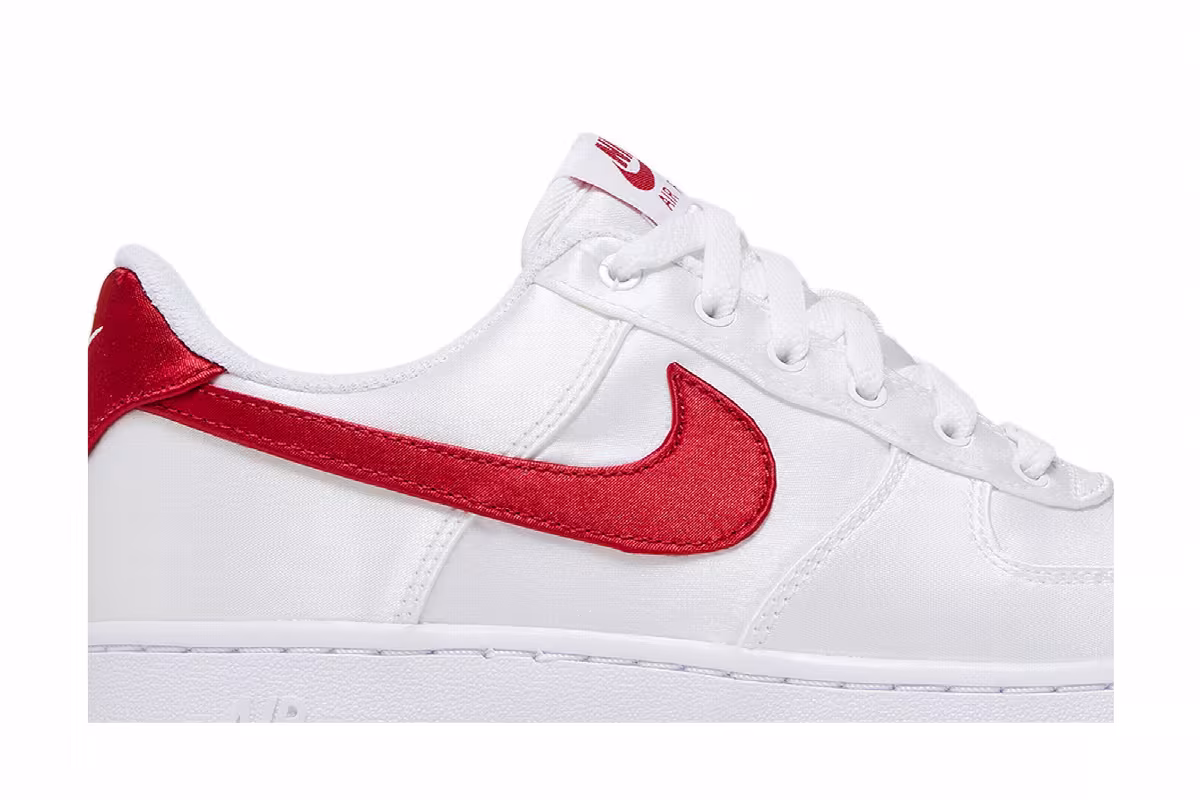 Nike Women's Air Force 1 Low Satin - White Gym Red, view 3