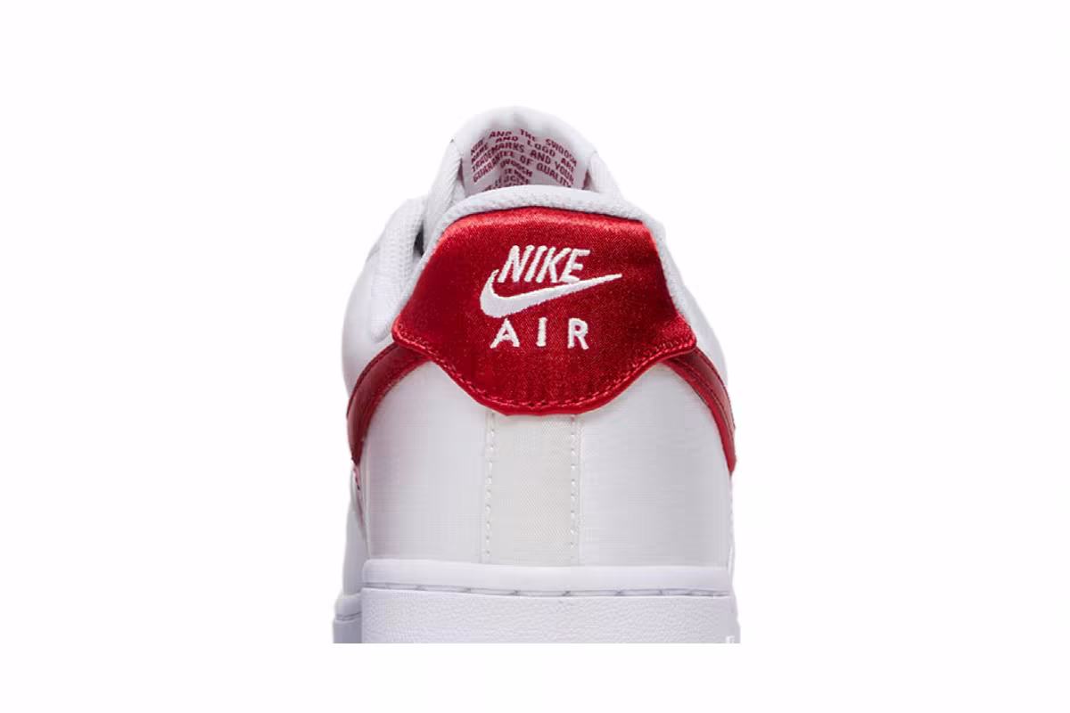 Nike Women's Air Force 1 Low Satin - White Gym Red, view 8