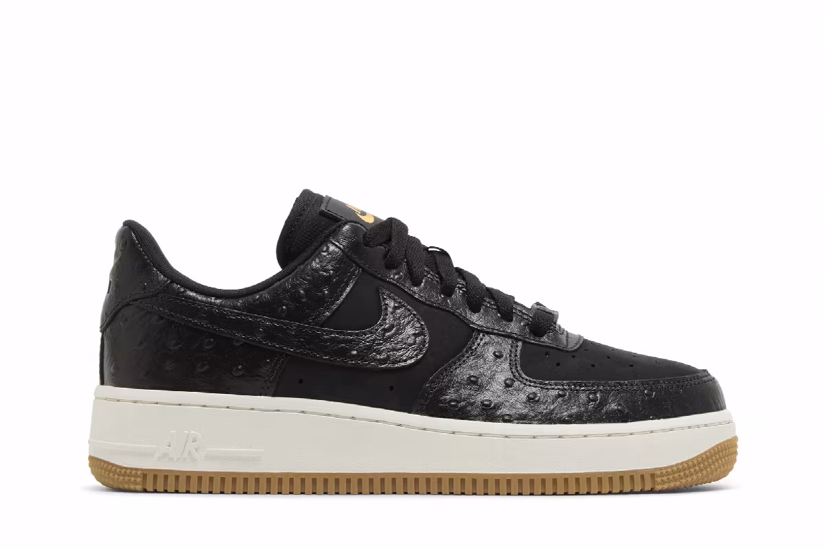 Nike Women's Air Force 1 Black Ostrich, view 2
