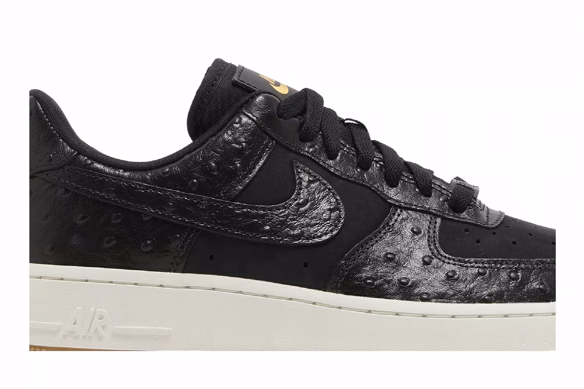 Nike Women's Air Force 1 Black Ostrich, view 3