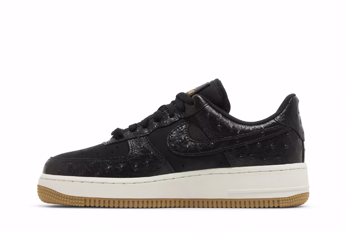Nike Women's Air Force 1 Black Ostrich, view 4