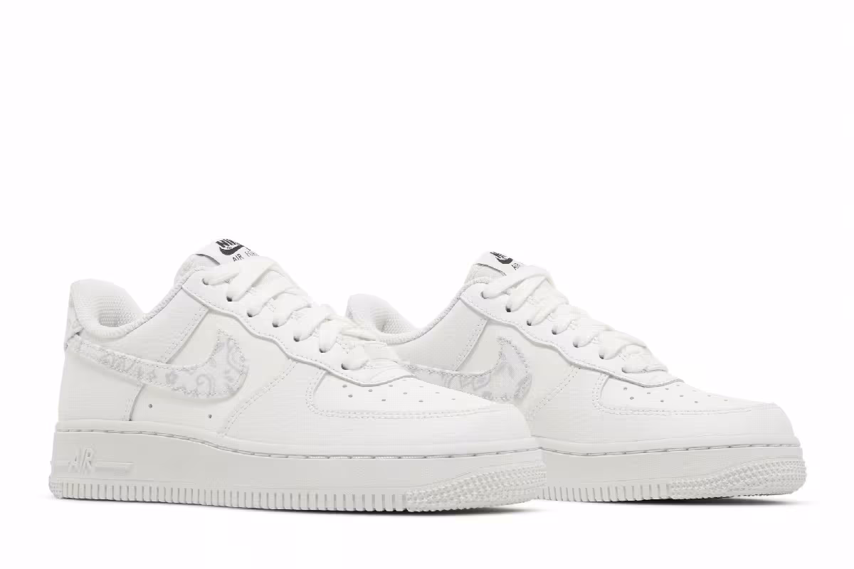 Nike Women's Air Force 1 Low White Paisley, view 9