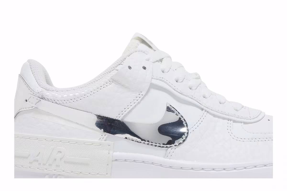 Nike Women's Air Force 1 Shadow White Metallic Silver, view 3