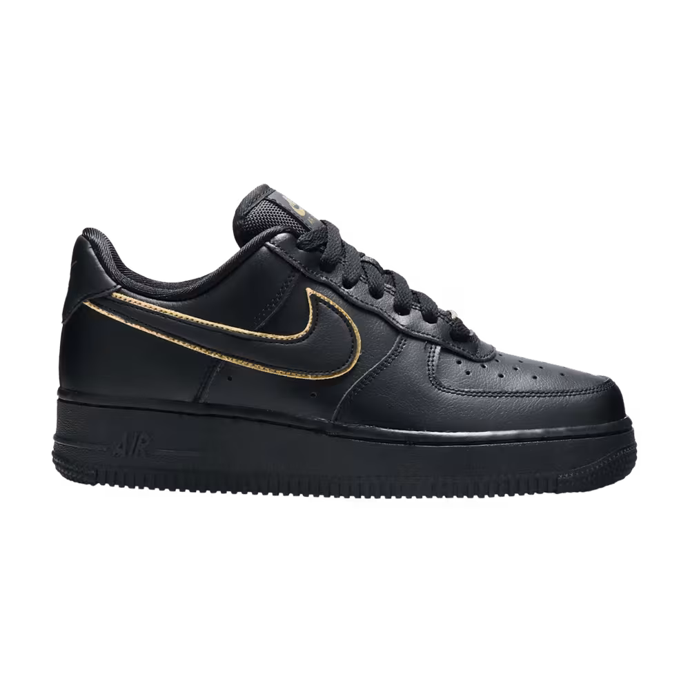 Nike Women's Air Force 1 Low Black Gold Swoosh