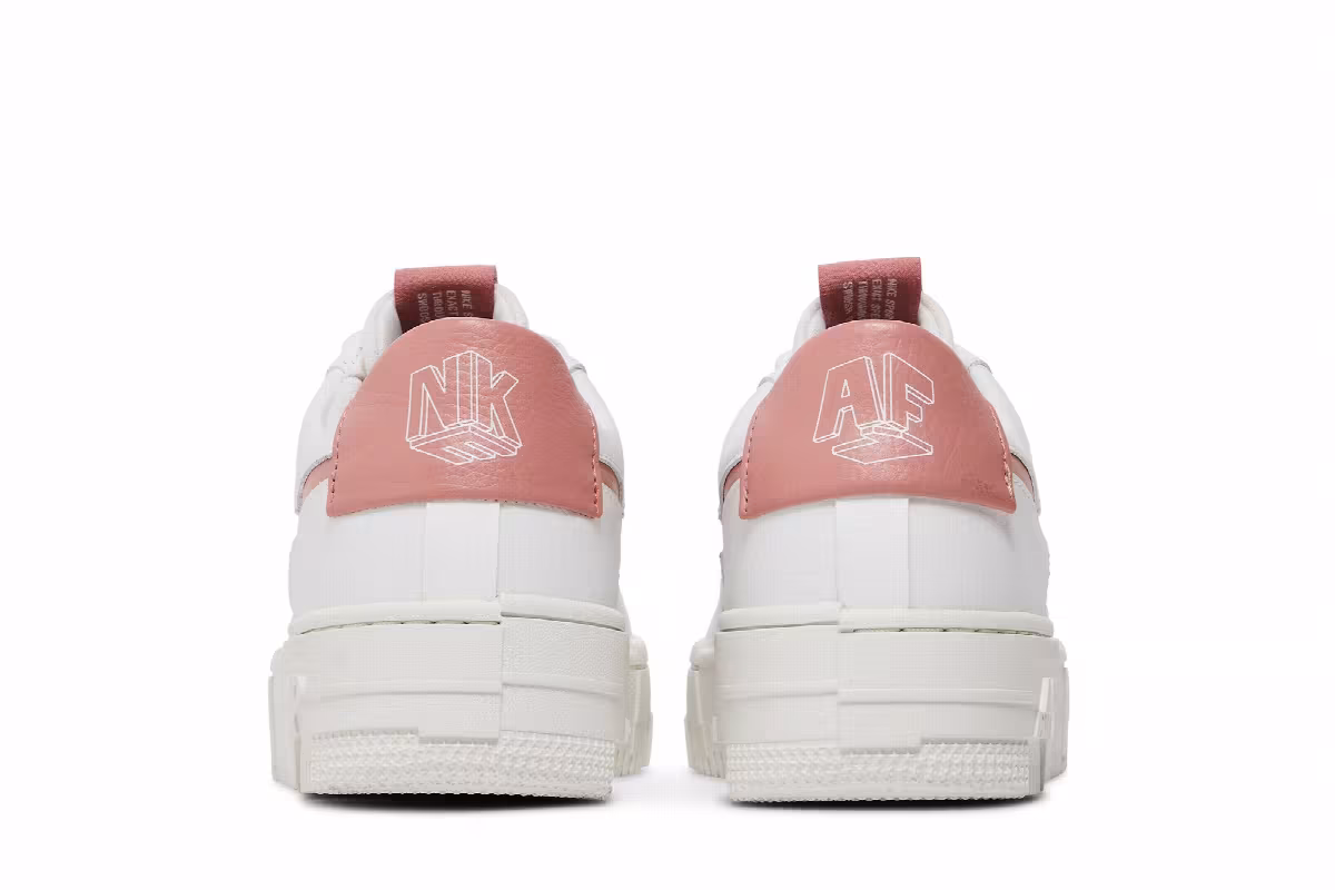 Nike Women's Air Force 1 Pixel White Rust Pink, view 7