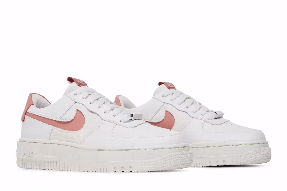 Nike Women's Air Force 1 Pixel White Rust Pink, view 9